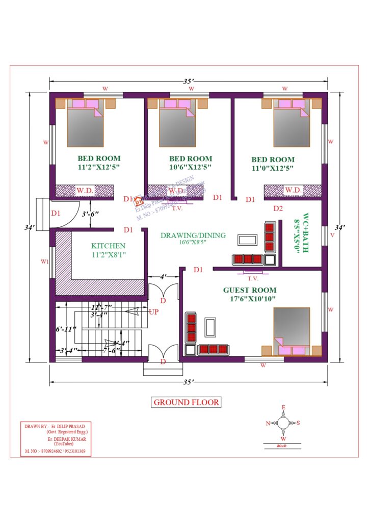 35X34 Affordable House Design DK Home DesignX