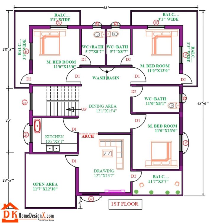 36X40 Affordable House Plan - DK Home DesignX