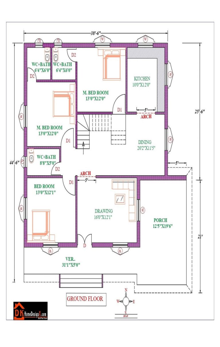 39x45 Modern House Design - Dk Home Designx