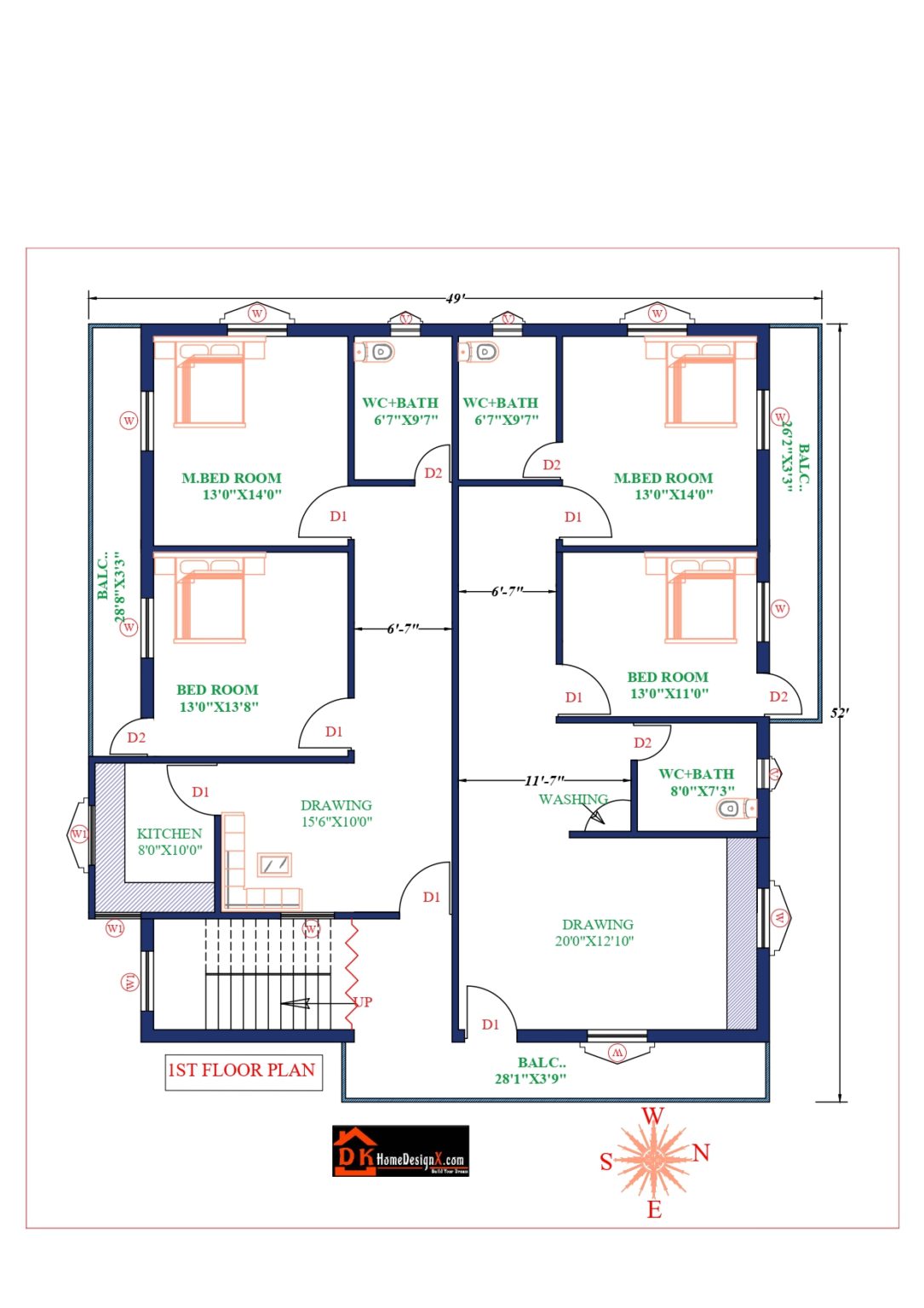 42X48 Affordable House Design DK Home DesignX