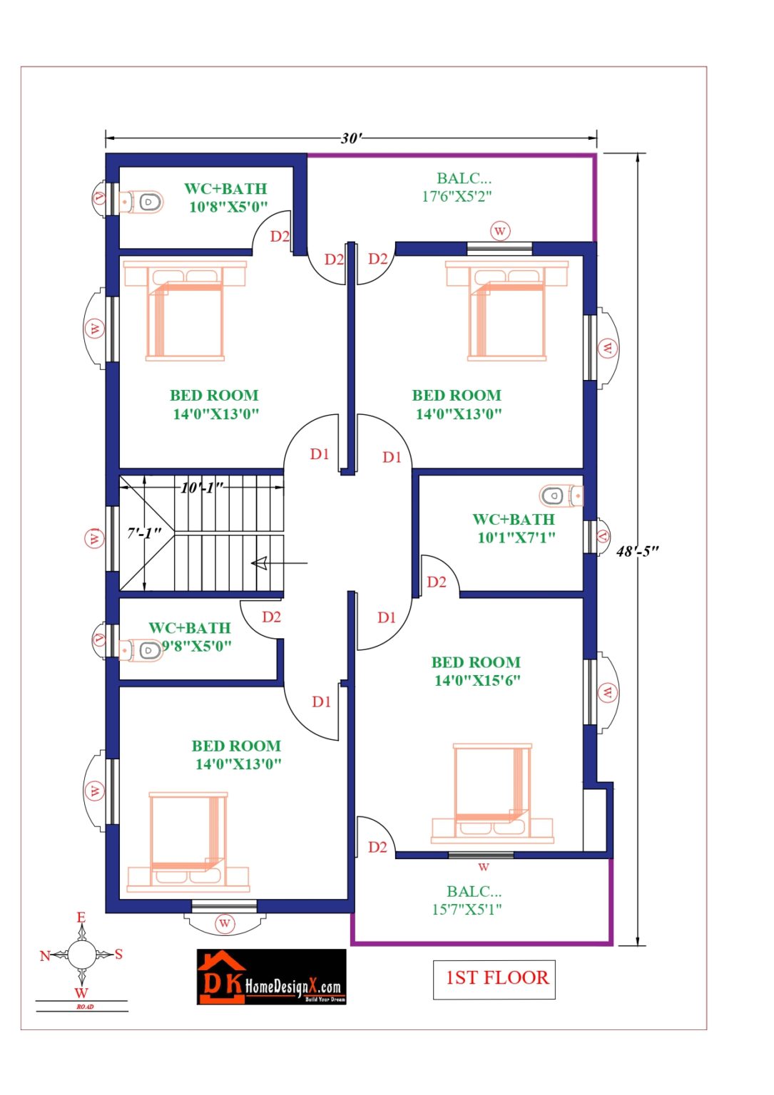 30X47 Affordable House Design - DK Home DesignX