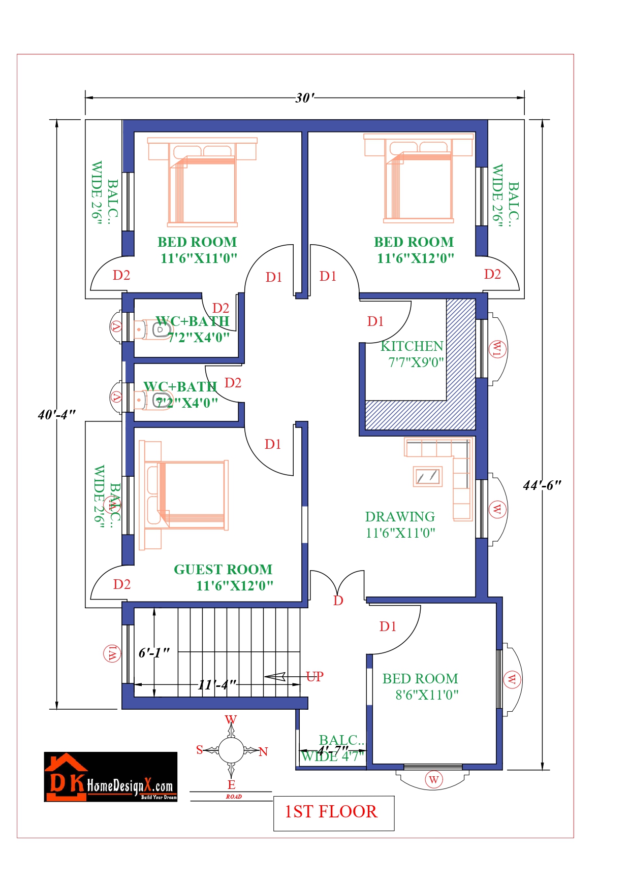 25X45 Affordable House Design DK Home DesignX