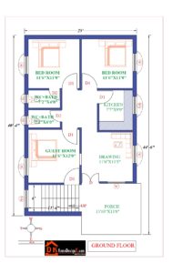 25X45 Affordable House Design - DK Home DesignX