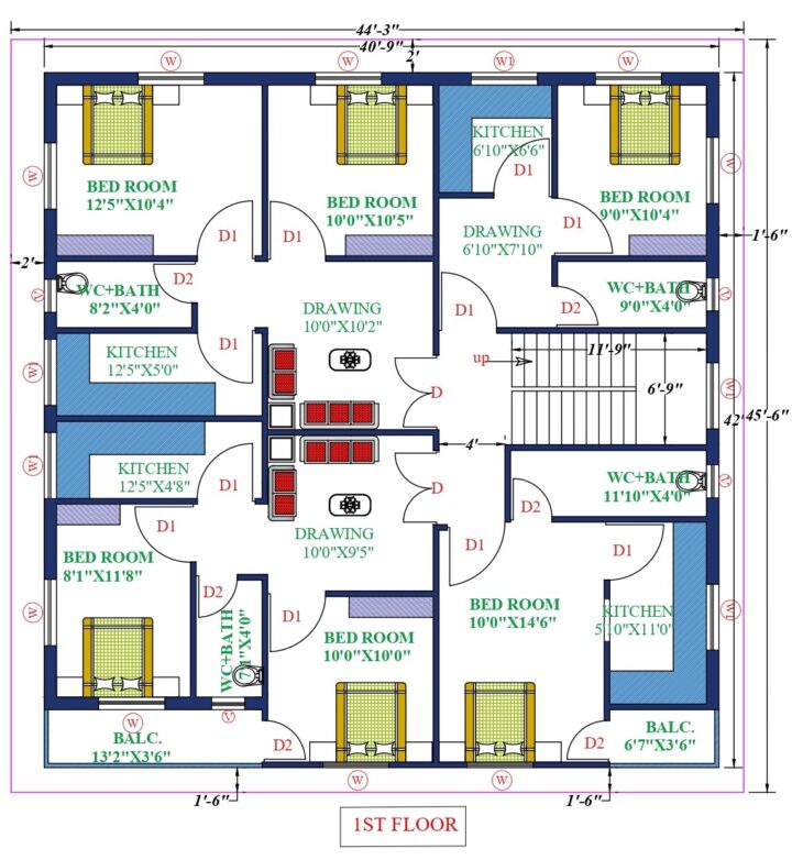 44X46 Affordable House Design - DK Home DesignX