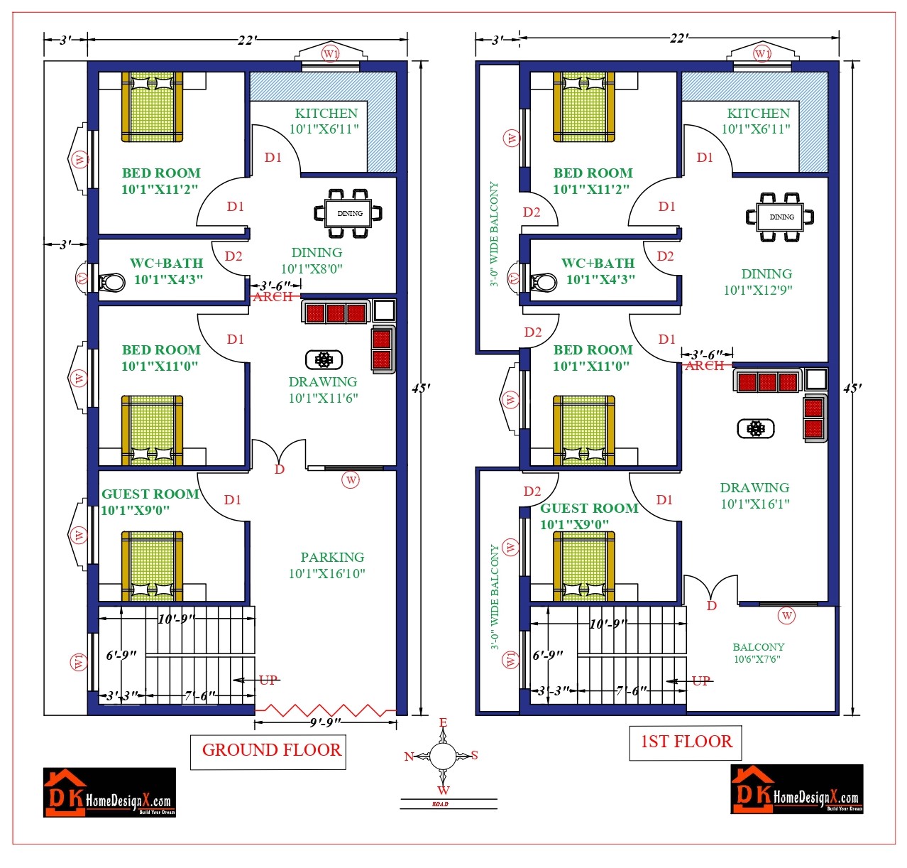 22X45 Affordable House Design DK Home DesignX