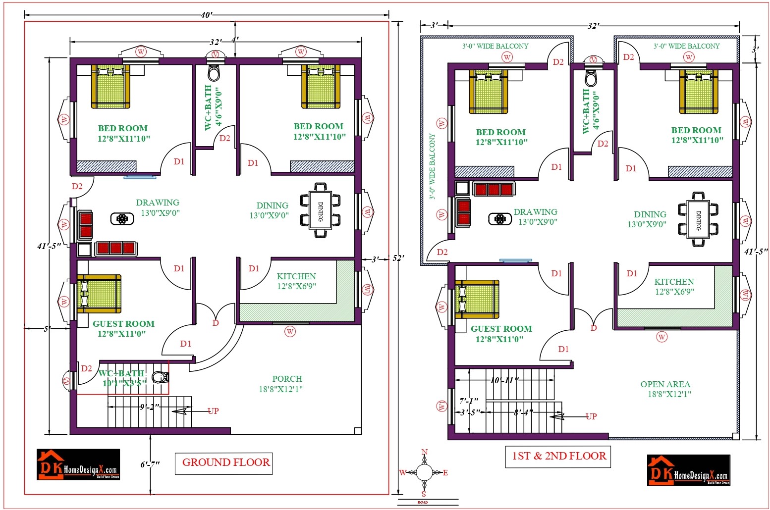 32X42 Affordable House Design DK Home DesignX