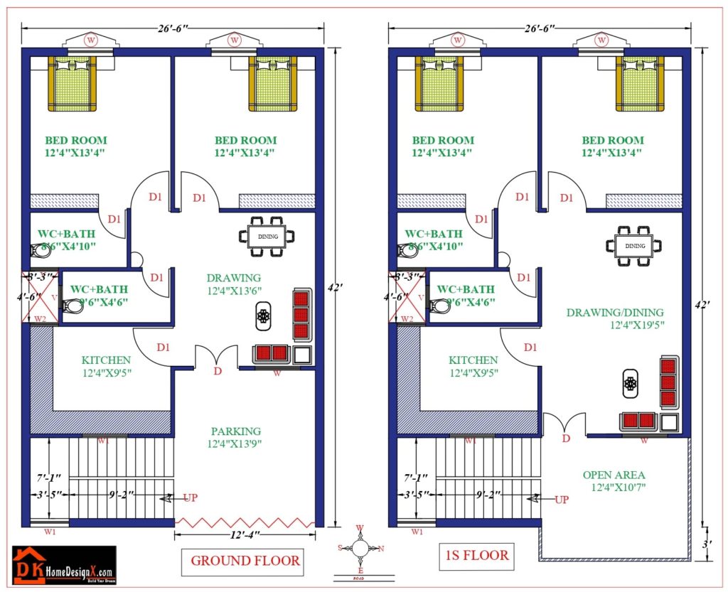 27X42 Modern House Design DK Home DesignX   TX77 GROUND 1ST FLOOR Page 0001 1024x833 