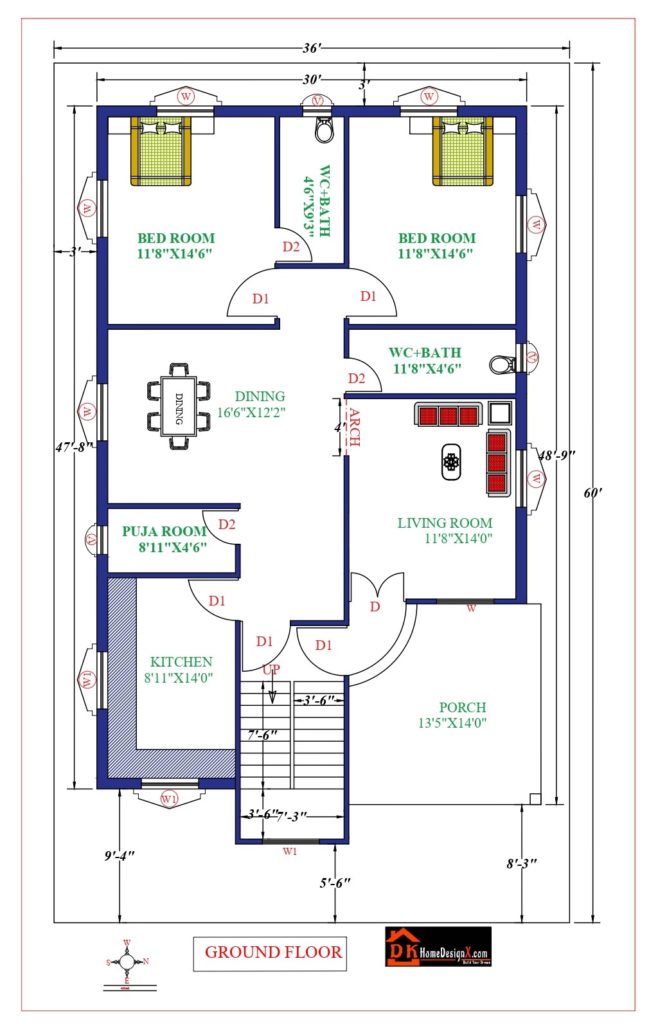 36X60 Modern House Design - DK Home DesignX