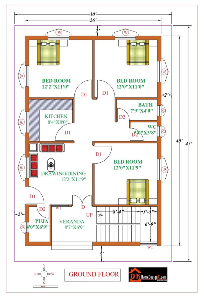 30X45 Modern House Design DK Home DesignX