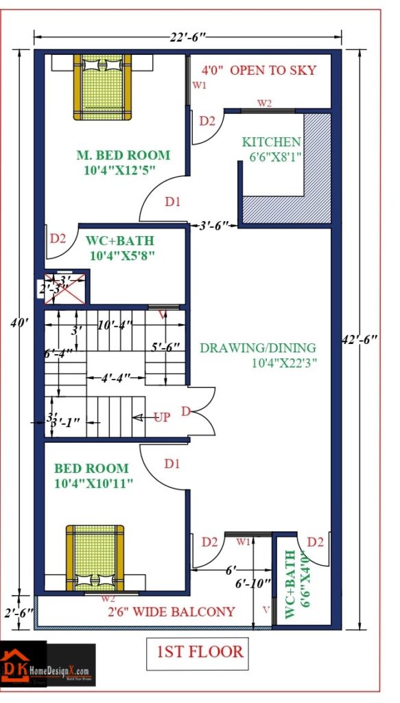 23x43 Affordable House Design - Dk Home Designx