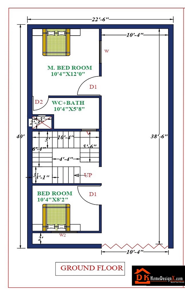 23X43 Affordable House Design DK Home DesignX