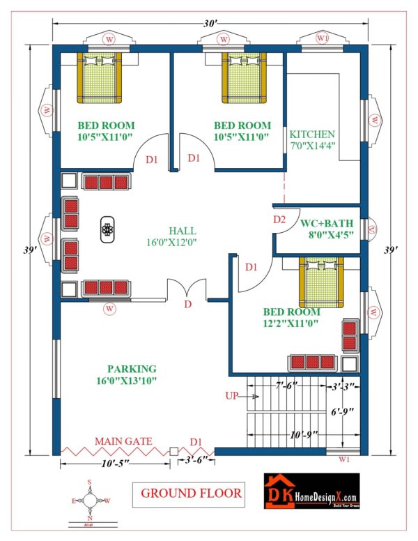 30X39 Modern House Design - DK Home DesignX