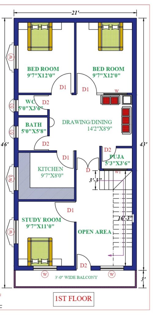 21X43 Affordable House Design - DK Home DesignX