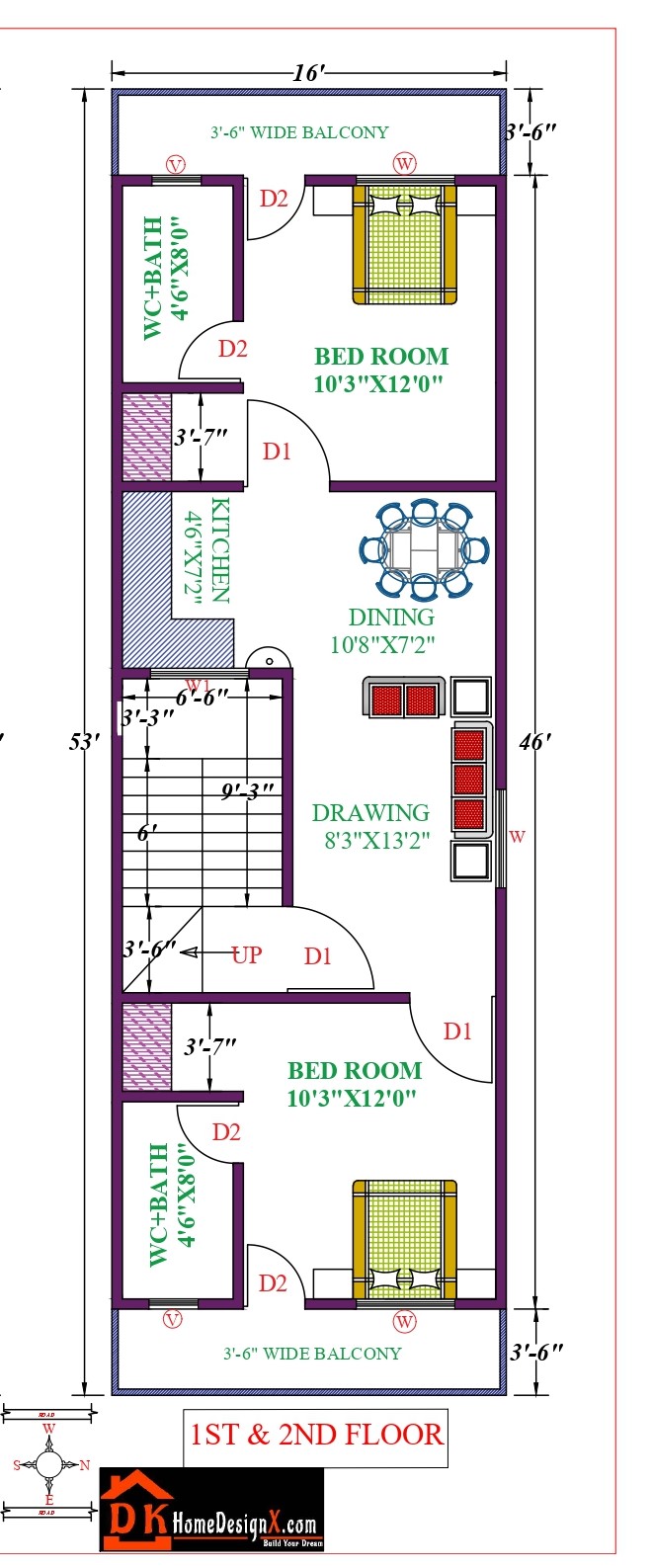 16X53 Affordable House Design DK Home DesignX