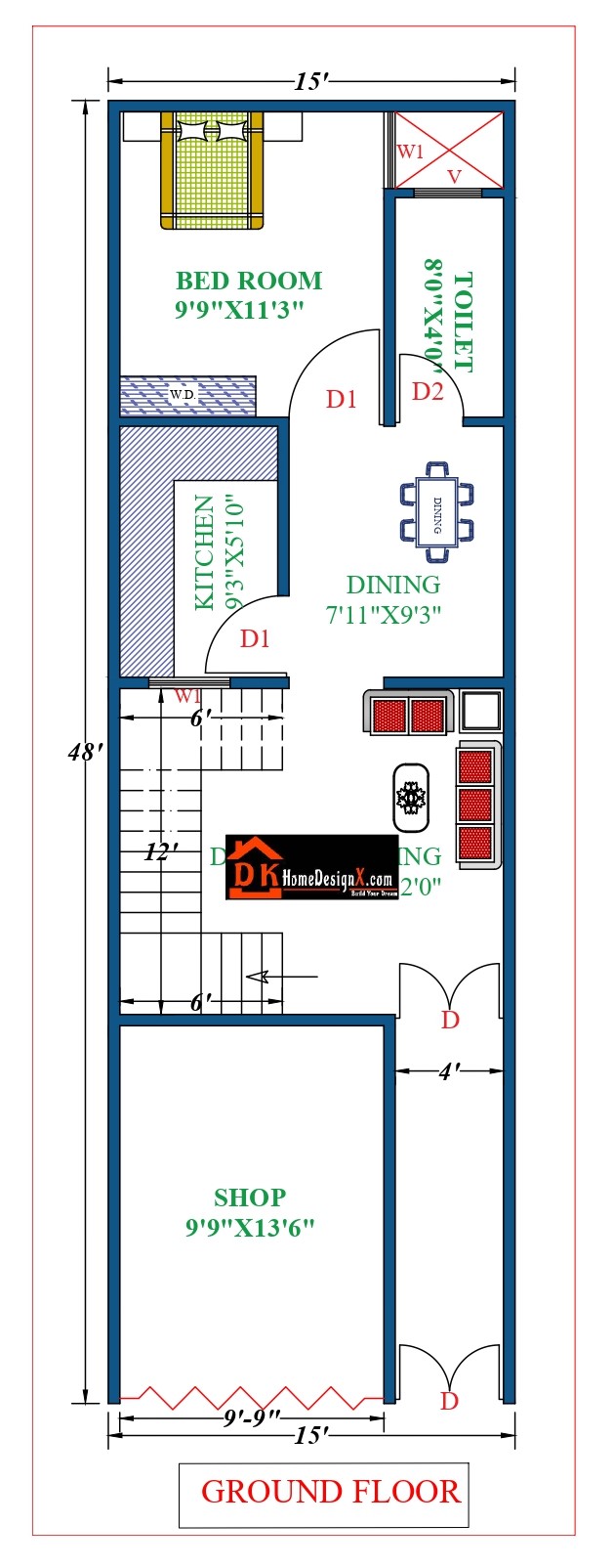 15X48 Affordable House Design DK Home DesignX