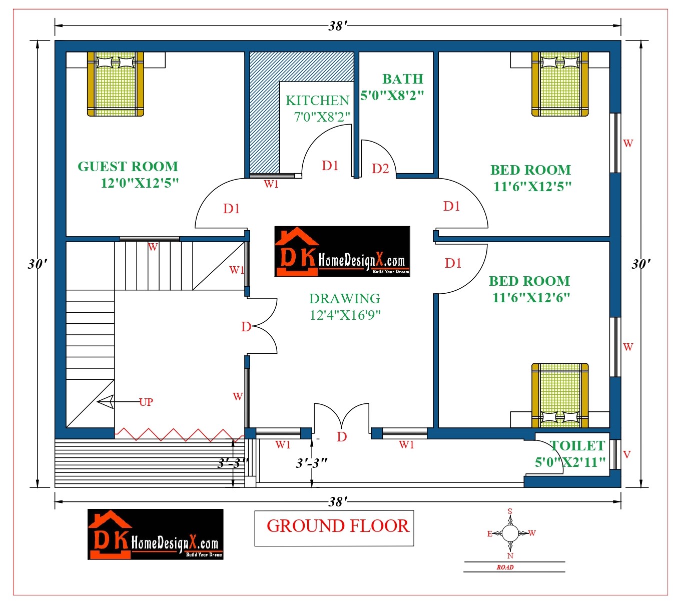 38X30 Affordable House Design DK Home DesignX