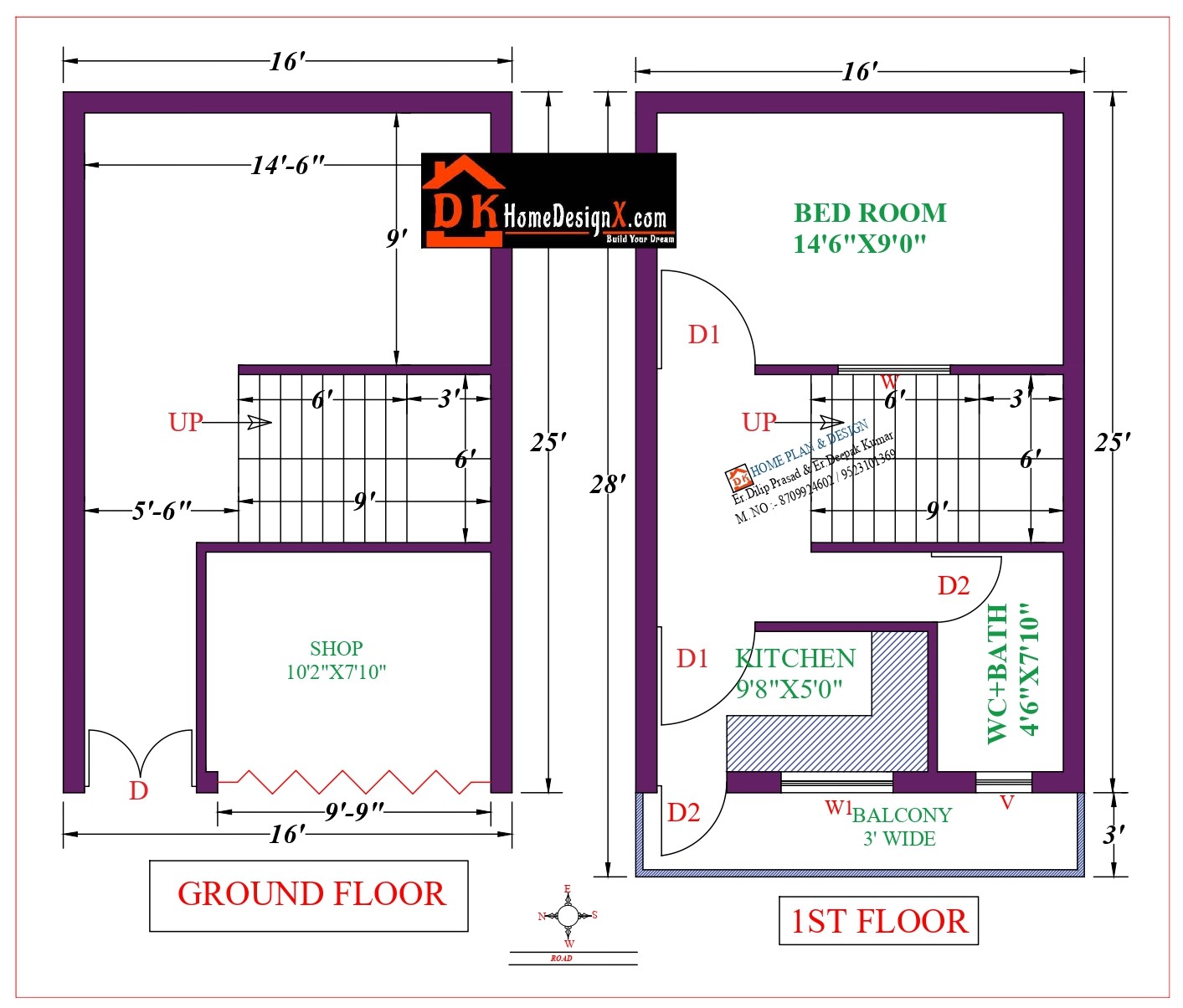 16X25 Affordable House Design DK Home DesignX