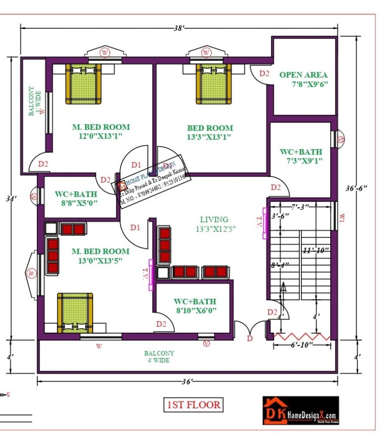 40X37 Affordable House Design - DK Home DesignX