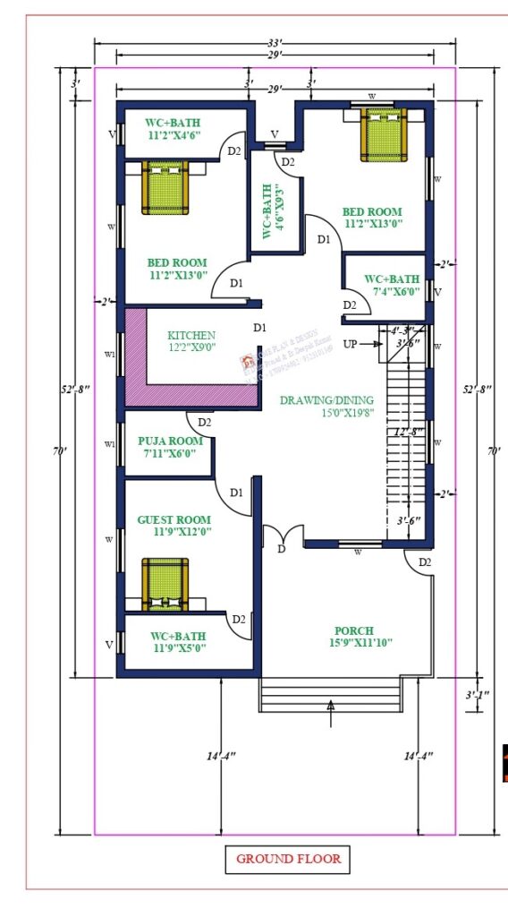 29X56 Affordable House Design - DK Home DesignX