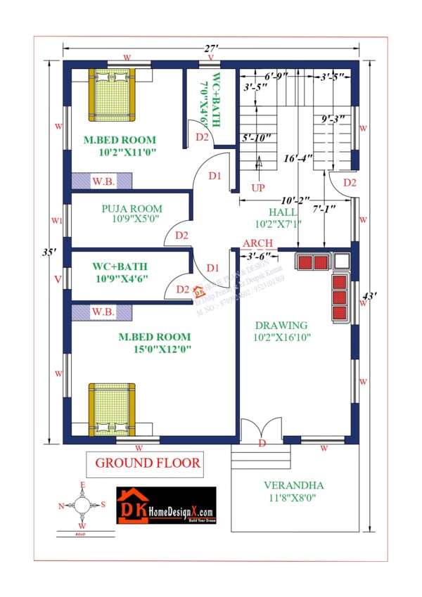 27X35 Modern House Design - DK Home DesignX