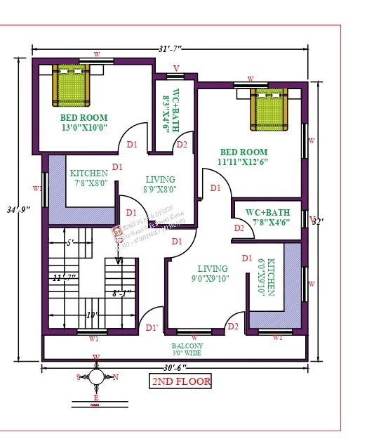 32X35 Affordable House Design - DK Home DesignX