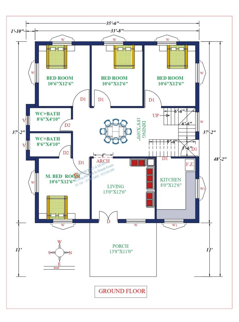 36X38 Affordable House Design - DK Home DesignX