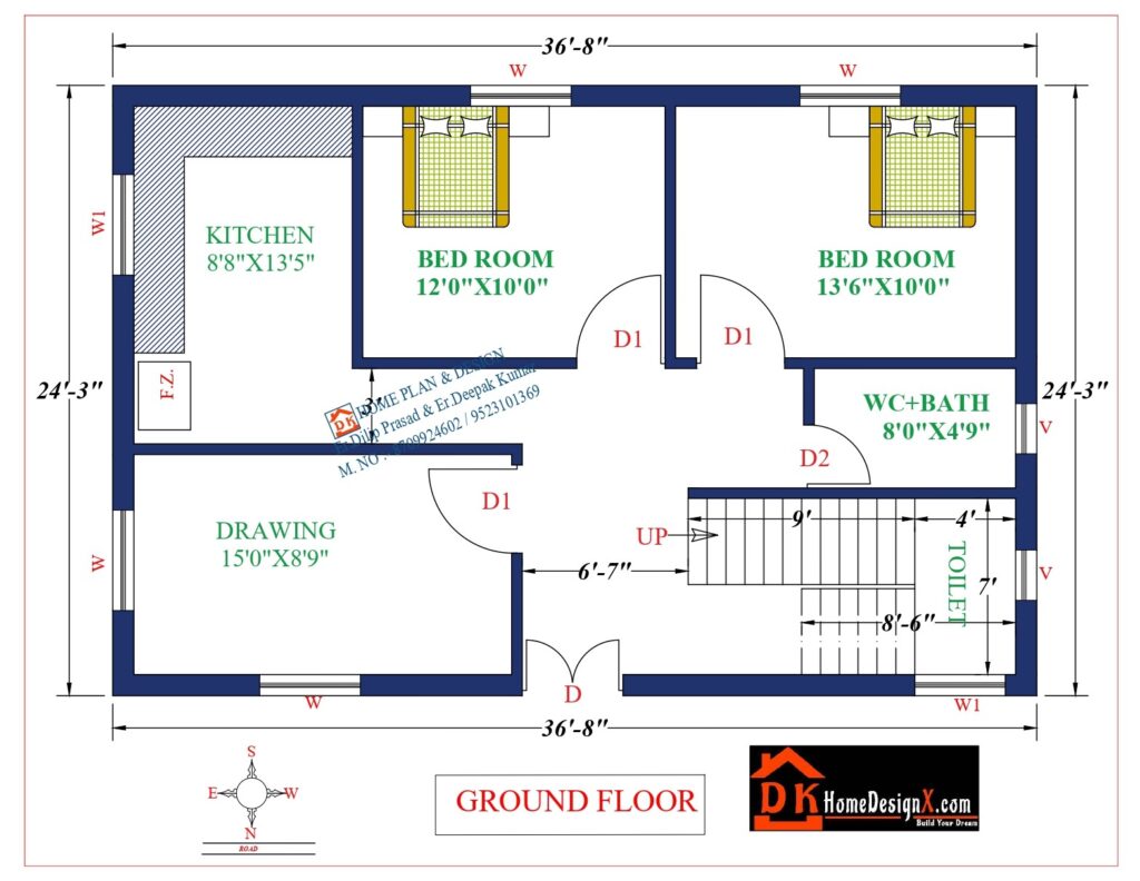 37X25 Affordable House Design - DK Home DesignX