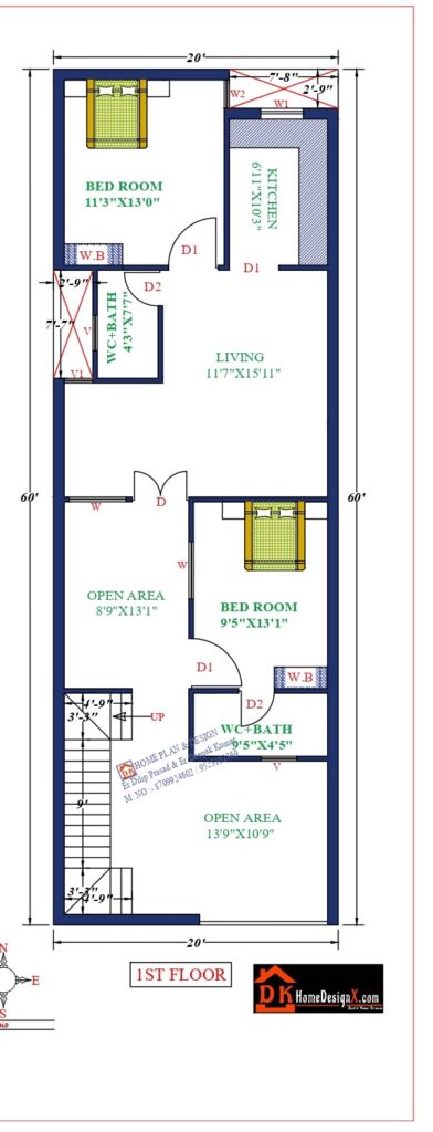 20X60 Affordable House Design - DK Home DesignX