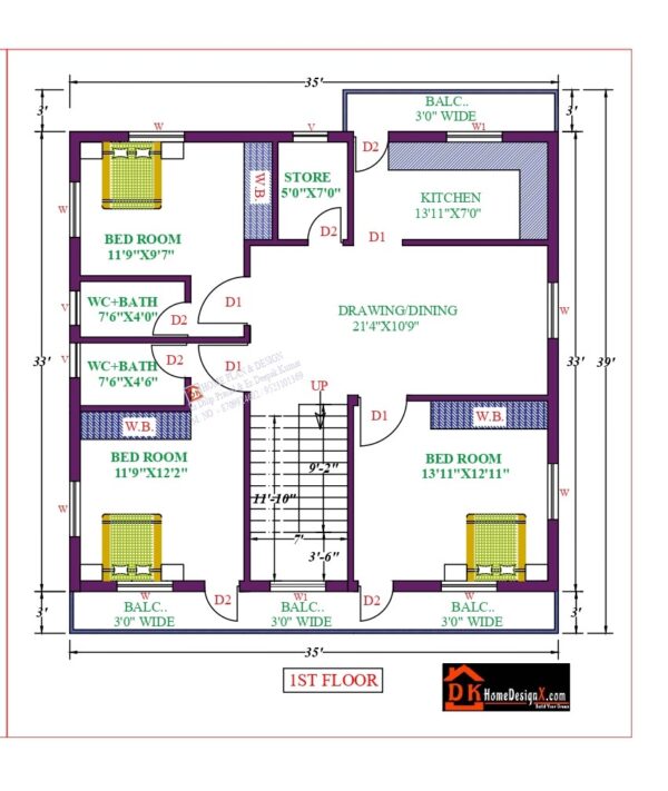 35X33 Affordable House Design - DK Home DesignX