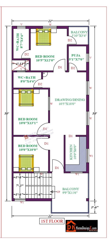 22X55 Affordable House Design - DK Home DesignX