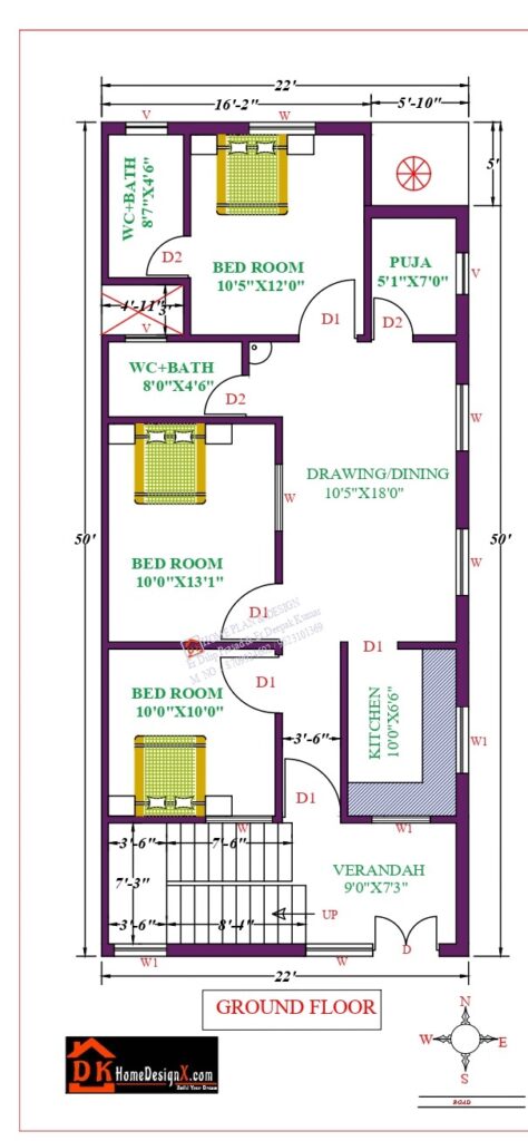 24 X 55 House Plans