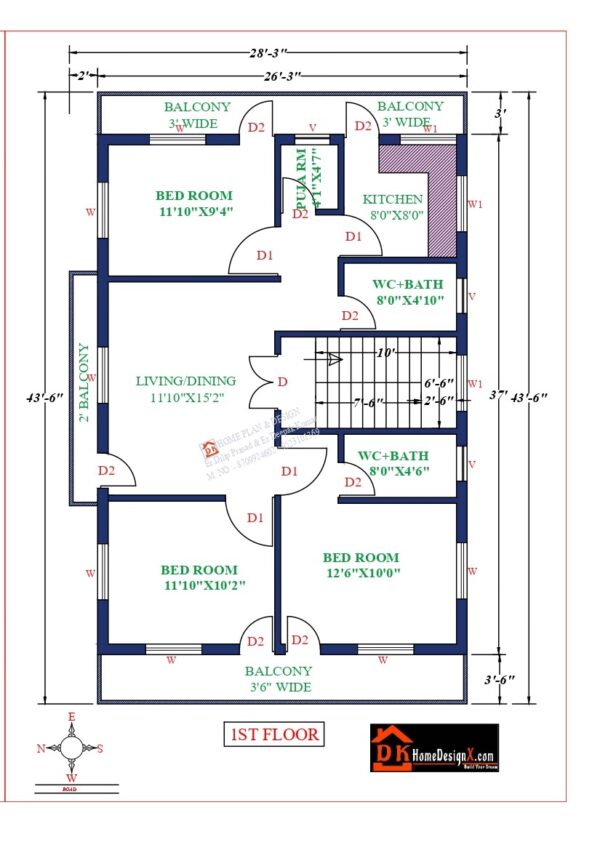 29X47 Affordable House Design - DK Home DesignX