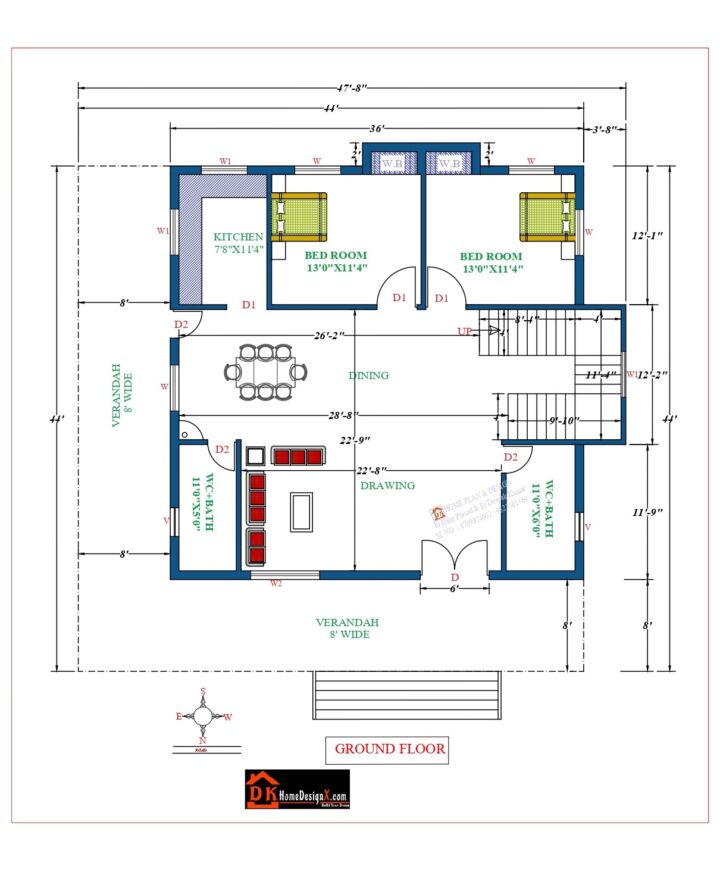 36X36 Affordable House Design - DK Home DesignX