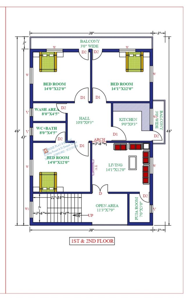 30X43 Affordable House Design - DK Home DesignX