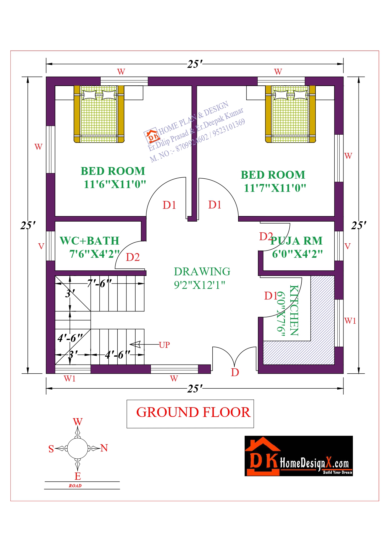 25X25 Affordable House Design DK Home DesignX