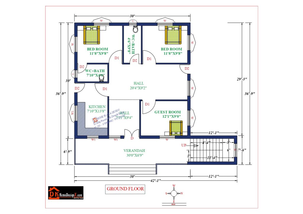 43X47 Affordable House Design - DK Home DesignX