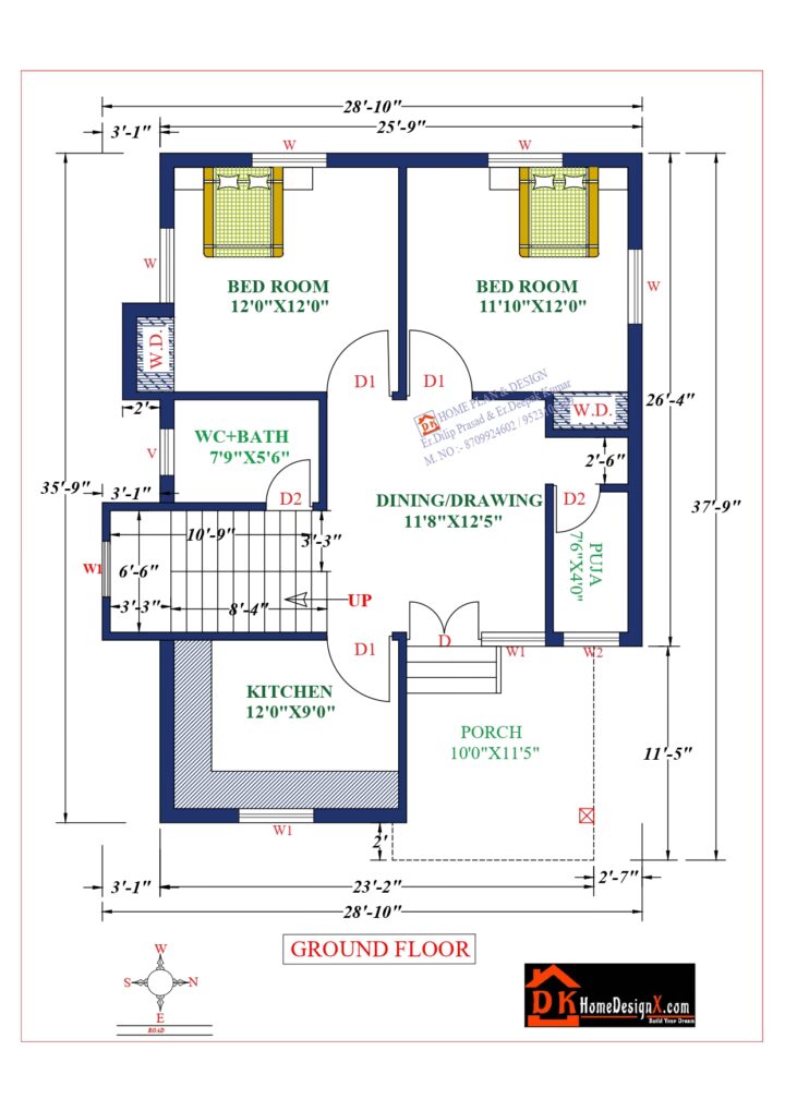 29X38 Affordable House Design - DK Home DesignX