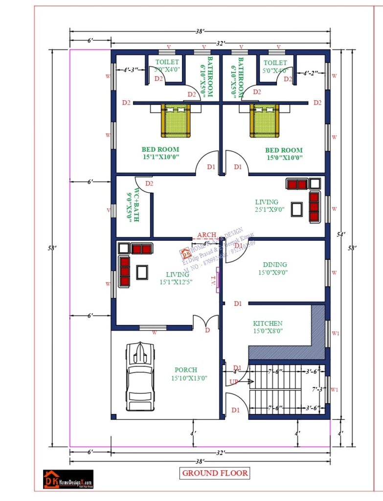 38X58 Affordable House Design - DK Home DesignX