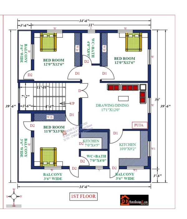 31X40 Affordable House Design - DK Home DesignX