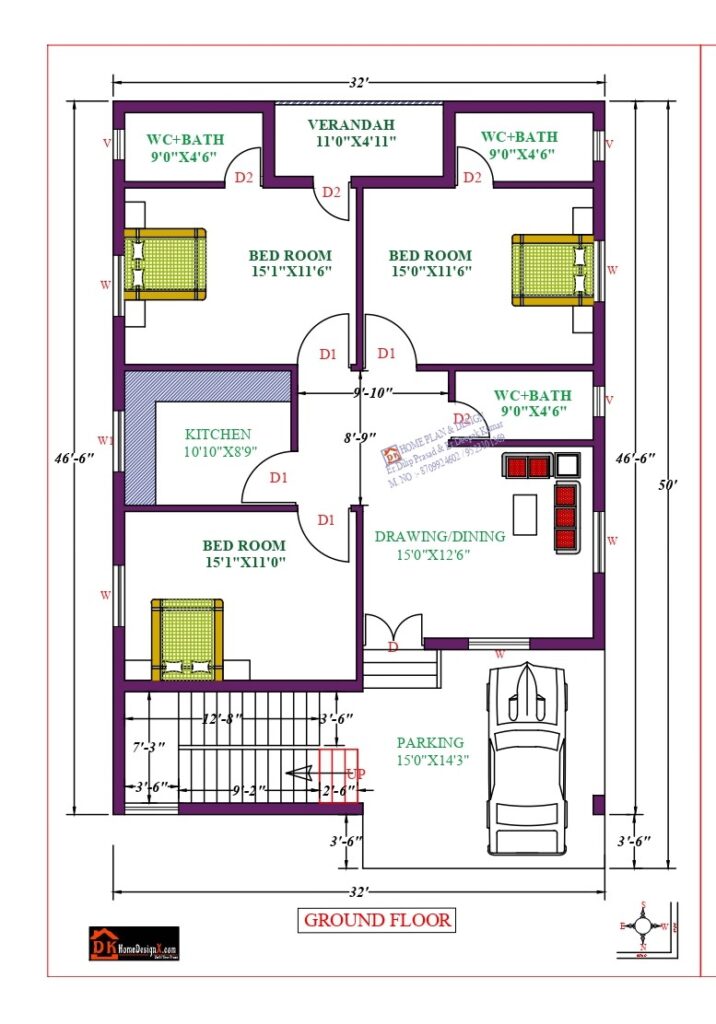 39x50 Affordable House Design - Dk Home Designx