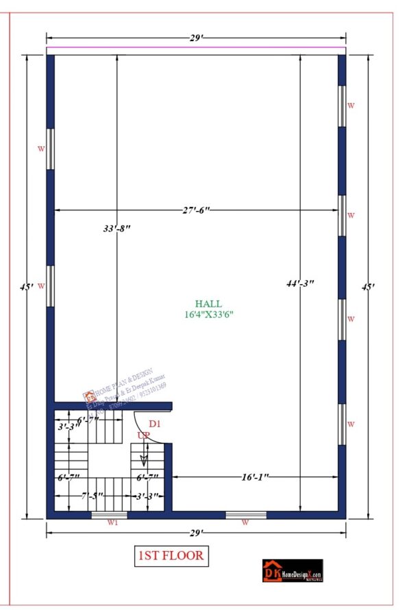 29X45 Commercial Building Design - DK Home DesignX