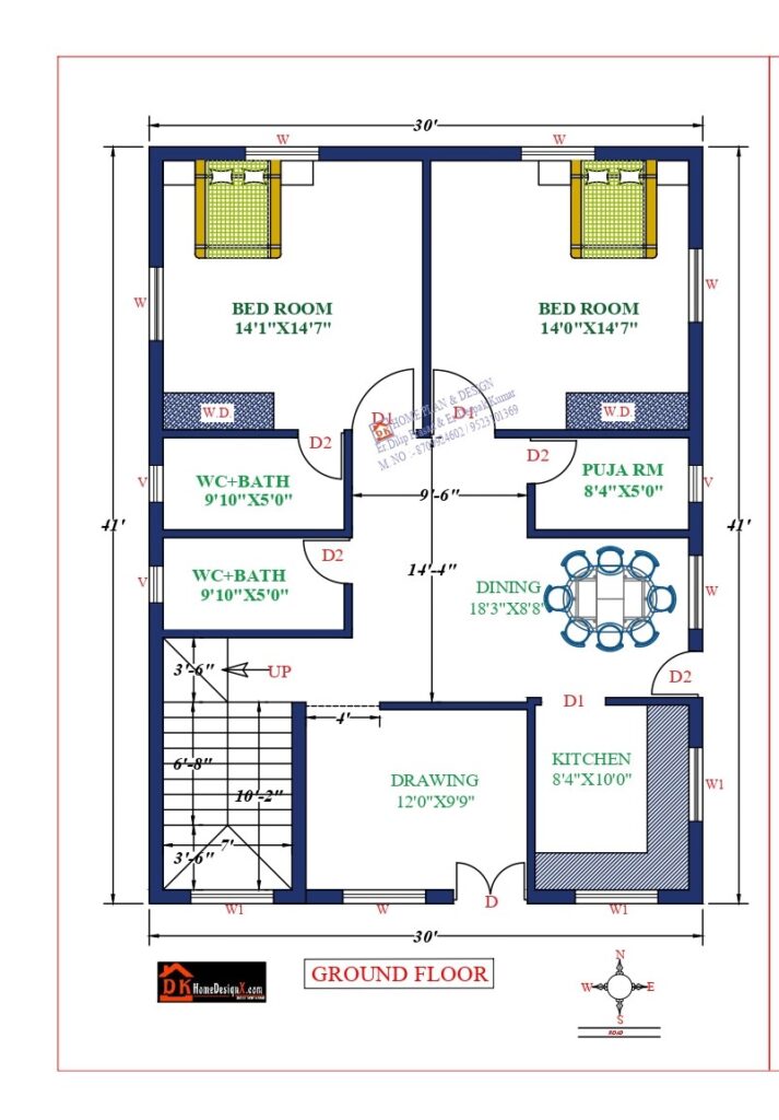 30X48 Affordable House Design - DK Home DesignX