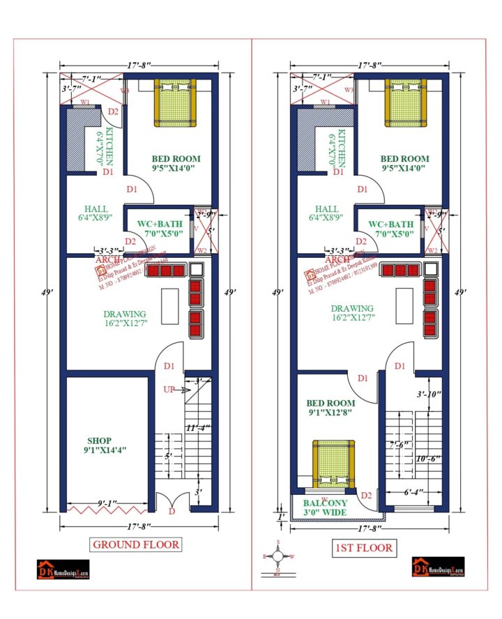 18X49 Affordable House Design - DK Home DesignX