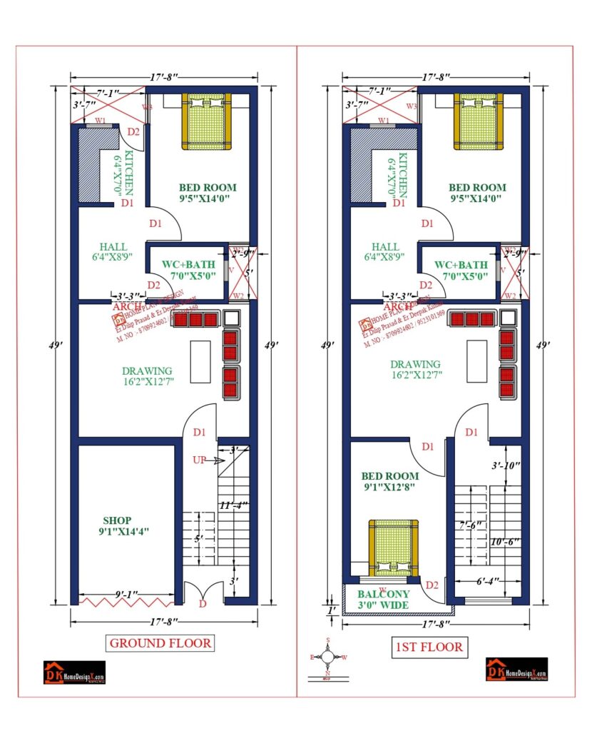 18X49 Affordable House Design - DK Home DesignX