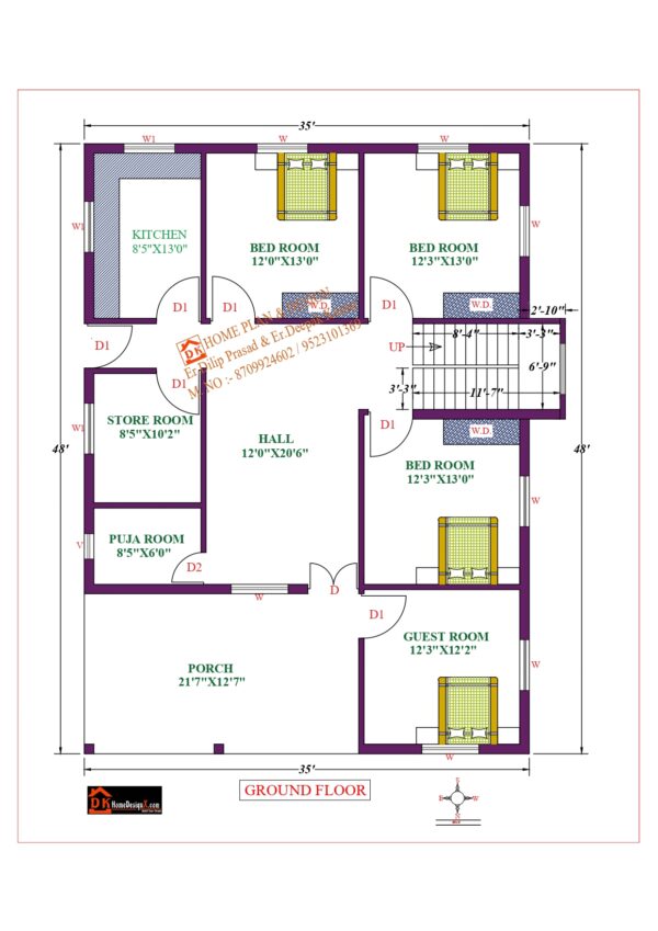 35X48 Affordable House Design - DK Home DesignX