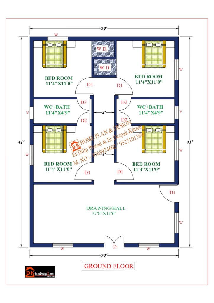 29X41 Affordable House Design - DK Home DesignX