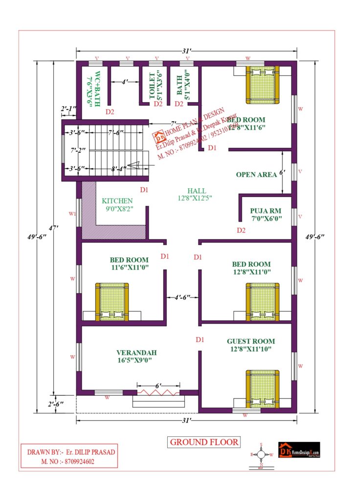 31X50 Affordable House Design - DK Home DesignX