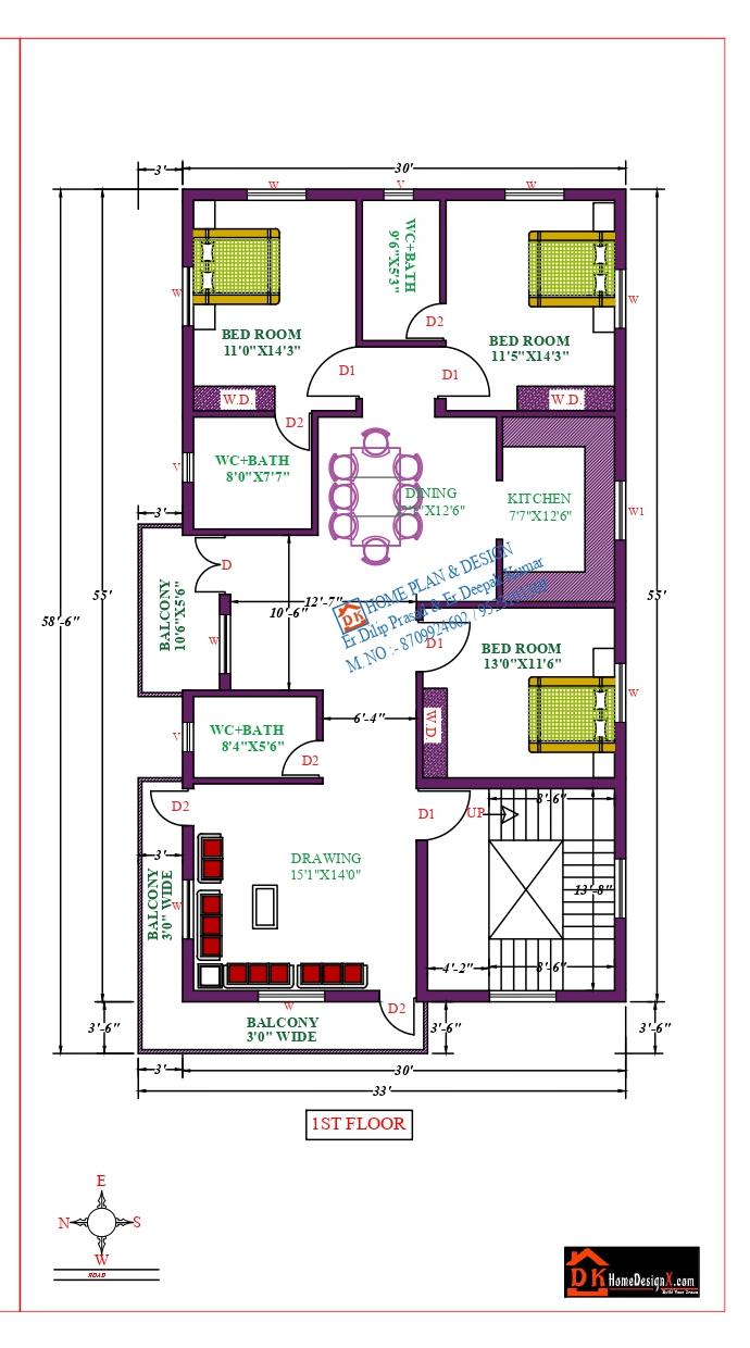 30X53 Affordable House Design - DK Home DesignX