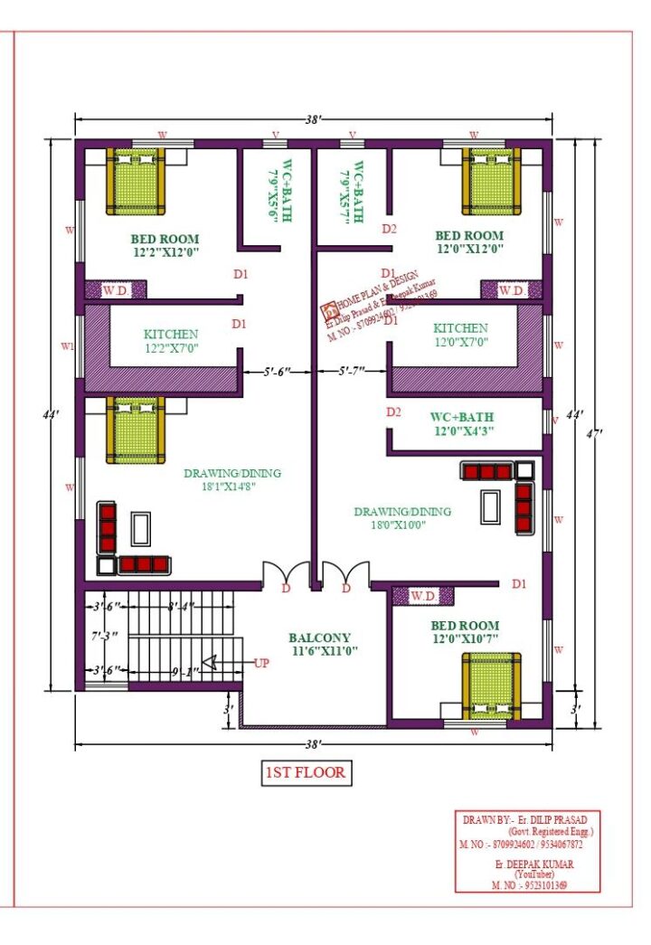 38X44 Affordable House Design - DK Home DesignX