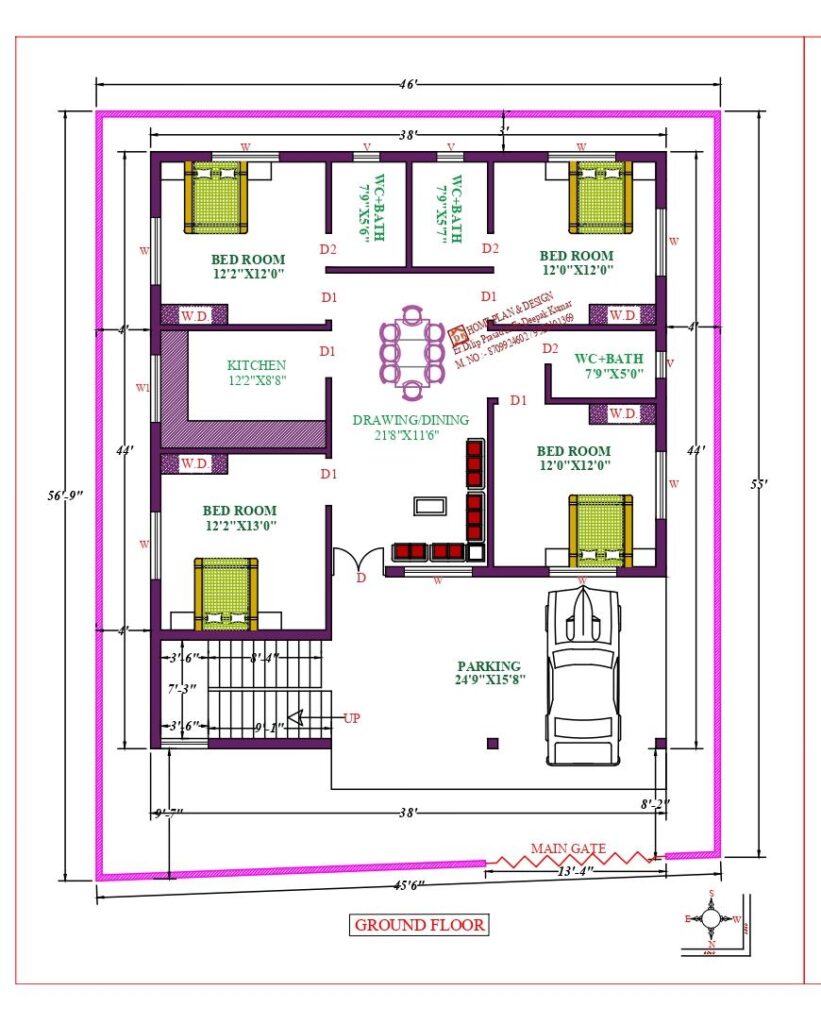 38X44 Affordable House Design - DK Home DesignX